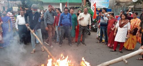 त्रिपुरा सीएम का पुतला