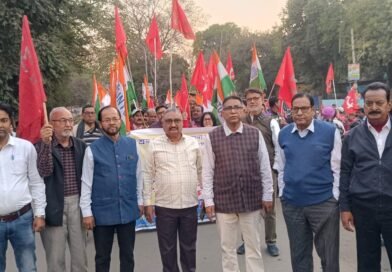 SAIL–ISP में संयुक्त ट्रेड यूनियनों का शांतिपूर्ण मार्च, 12 फरवरी को हड़ताल की चेतावनी