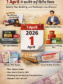 Changes From 1st April 2026 : सैलरी, टैक्स, बैंकिंग और रेलवे पर सीधा असर