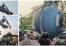আসানসোলে স্বাগত গেট থেকে সরলো ” বিশ্ববাংলা লোগো “, মোতায়েন কেন্দ্রীয় বাহিনী ও পুলিশ