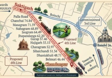 Howrah – Bardhaman चंदनपुर-शक्तिगढ़ चौथी लाइन परियोजना ट्रेन देरी को खत्म करने और माल ढुलाई यातायात को बढ़ावा देने के लिए तैयार