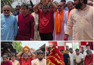 संत रविदास जी की 650वीं जयंती पर घाघरबुढ़ी मंदिर में निकली भव्य कलश यात्रा