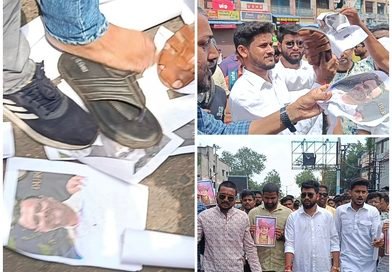 Bageswar Baba Row : समर्थन में उतरा BJYM कांग्रेस नेता के फोटो जलाए