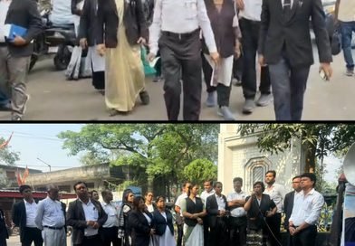 राज्यभर में वकीलों पर हो रहे हमलों के विरोध में प्रदर्शन दुर्गापुर में निकाली गई रैली, आसनसोल में  प्रदर्शन
